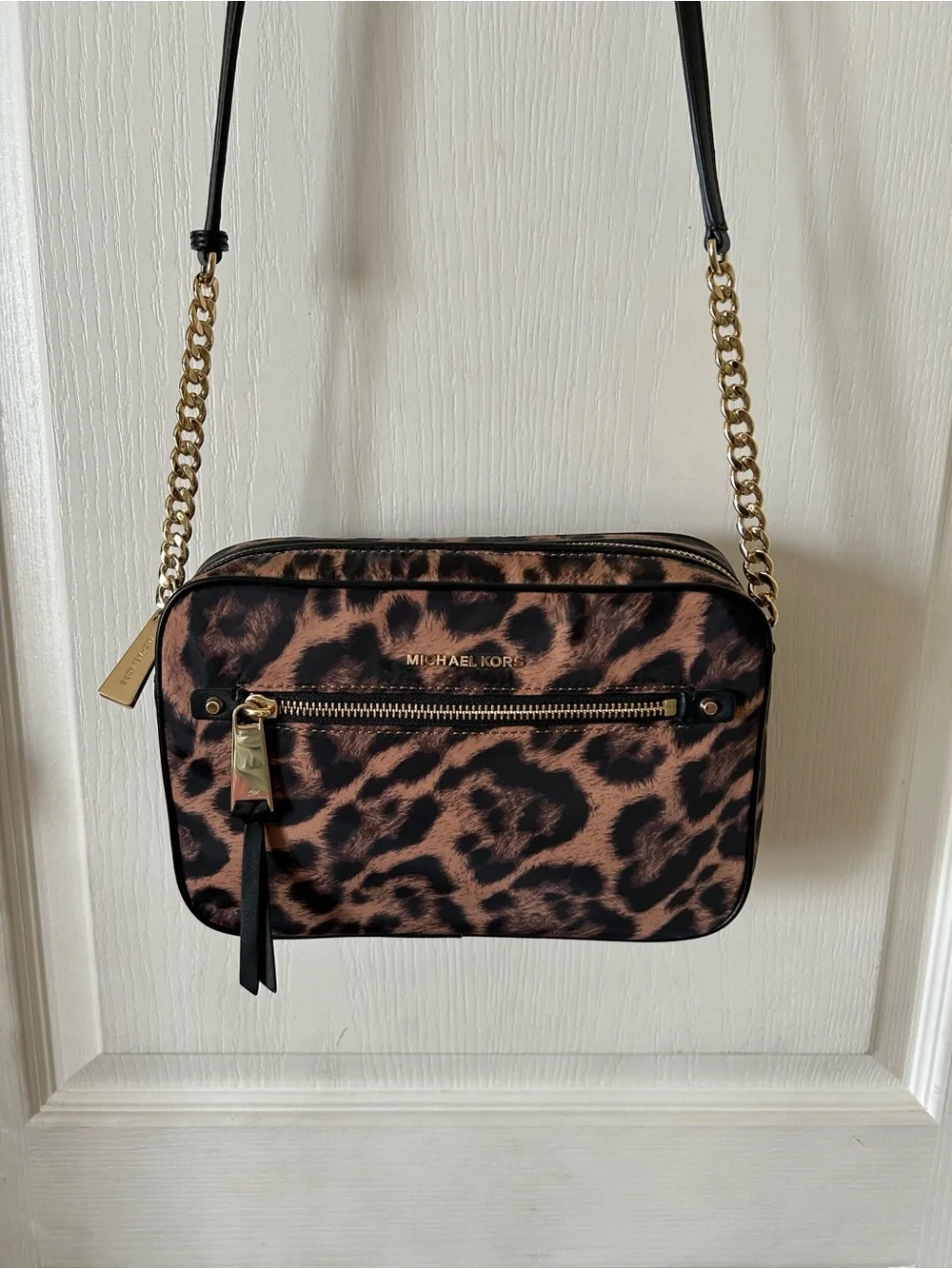 Michael Kors Brown & Black Leopard Print Crossbody Bag - Picture 3 of 8
